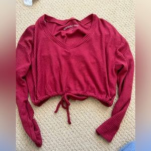 Long sleeve red crop sweater from Aeropostale.